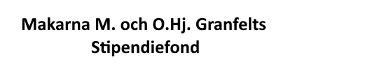 Makarna M. och O.Hj. Granfelts Stipendiefond logo. Länk går till stiftelsens hemsida